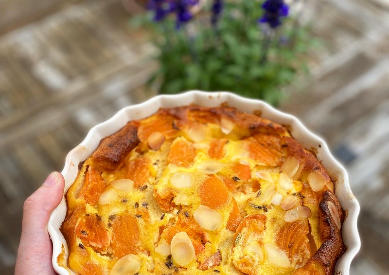Apricot and lavender French Clafoutis