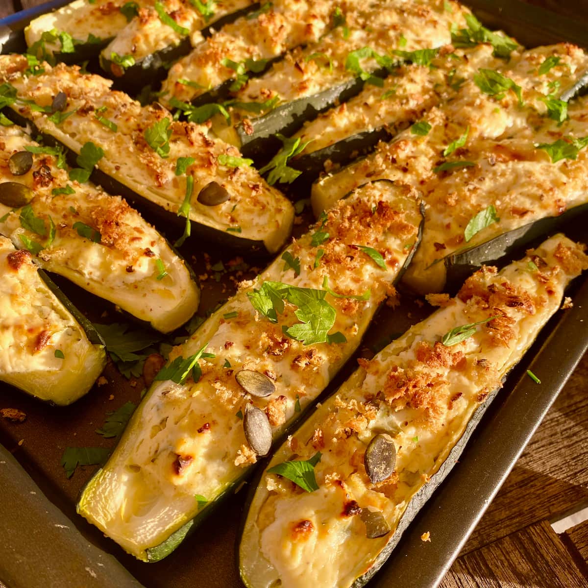 Corsican-courgette-recipe stuffed courgettes with cheese